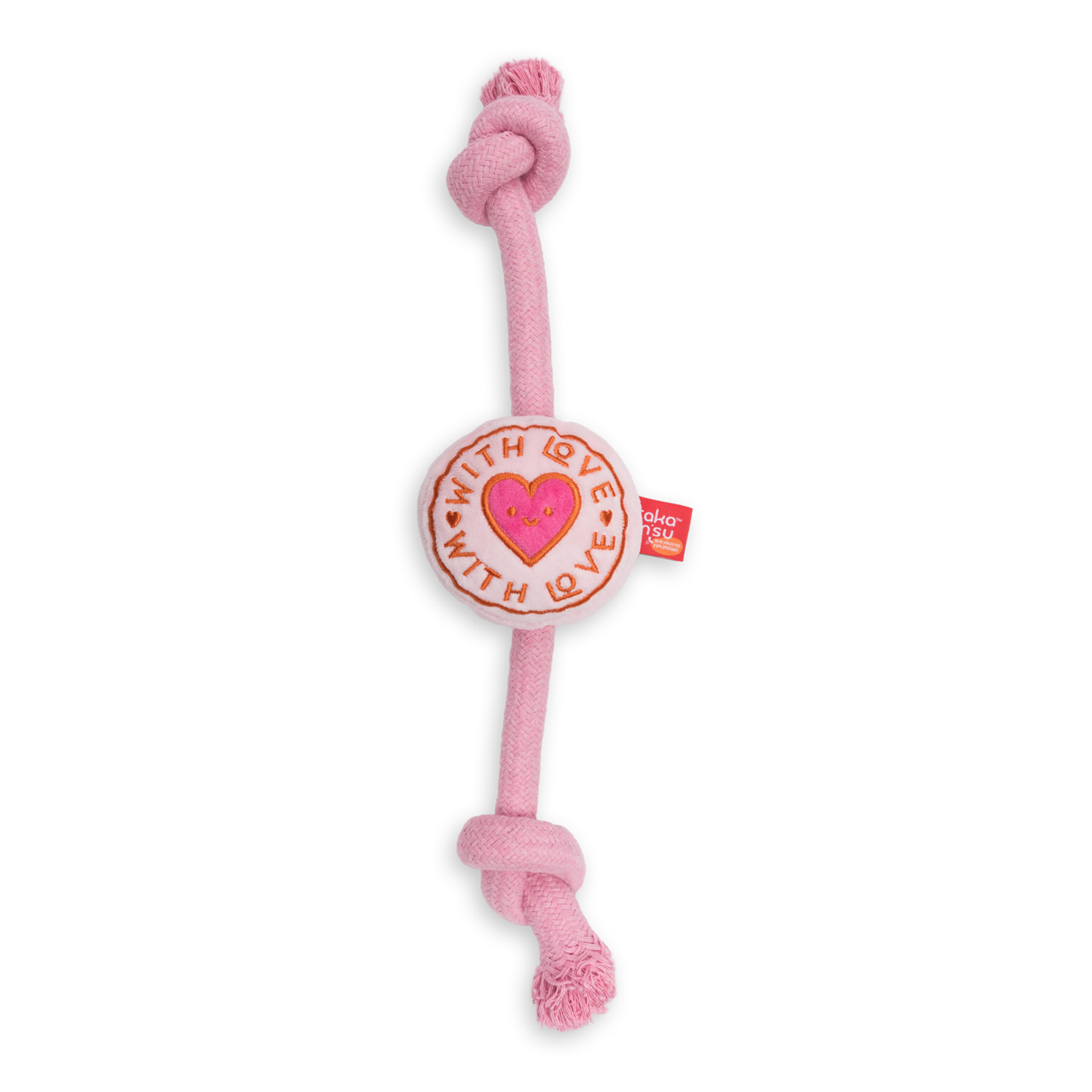 Dog's Life rope dog toy with squeaker in pink