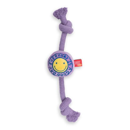 Dog's Life rope dog toy with squeaker in purple