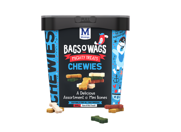 Montego Bags O’ Wags Mini Bones treats 1.5kg tub