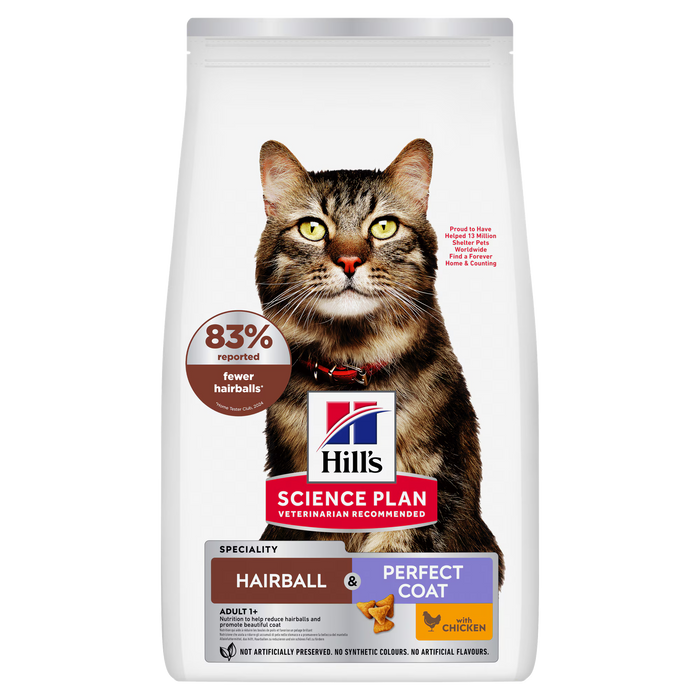 Hills Science Plan Adult Cat Hairball & Perfect Coat Food 7kg