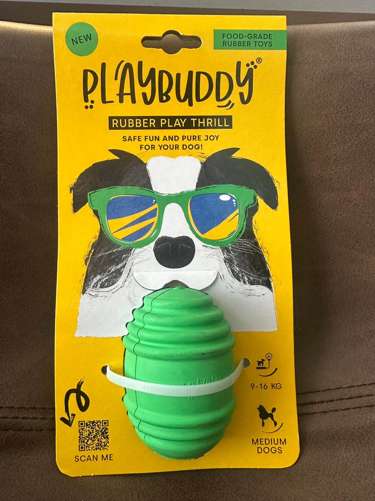 PlayBuddy Thrill medium dog toy in green