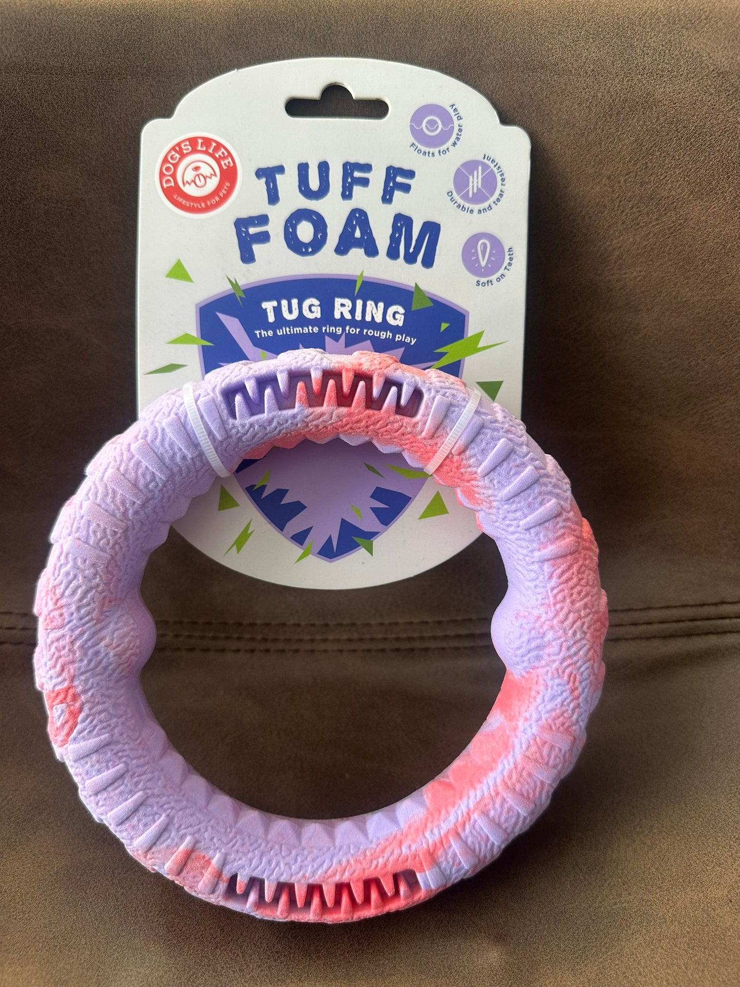 Dog's Life Tuff Foam Tug Ring Dog Toy