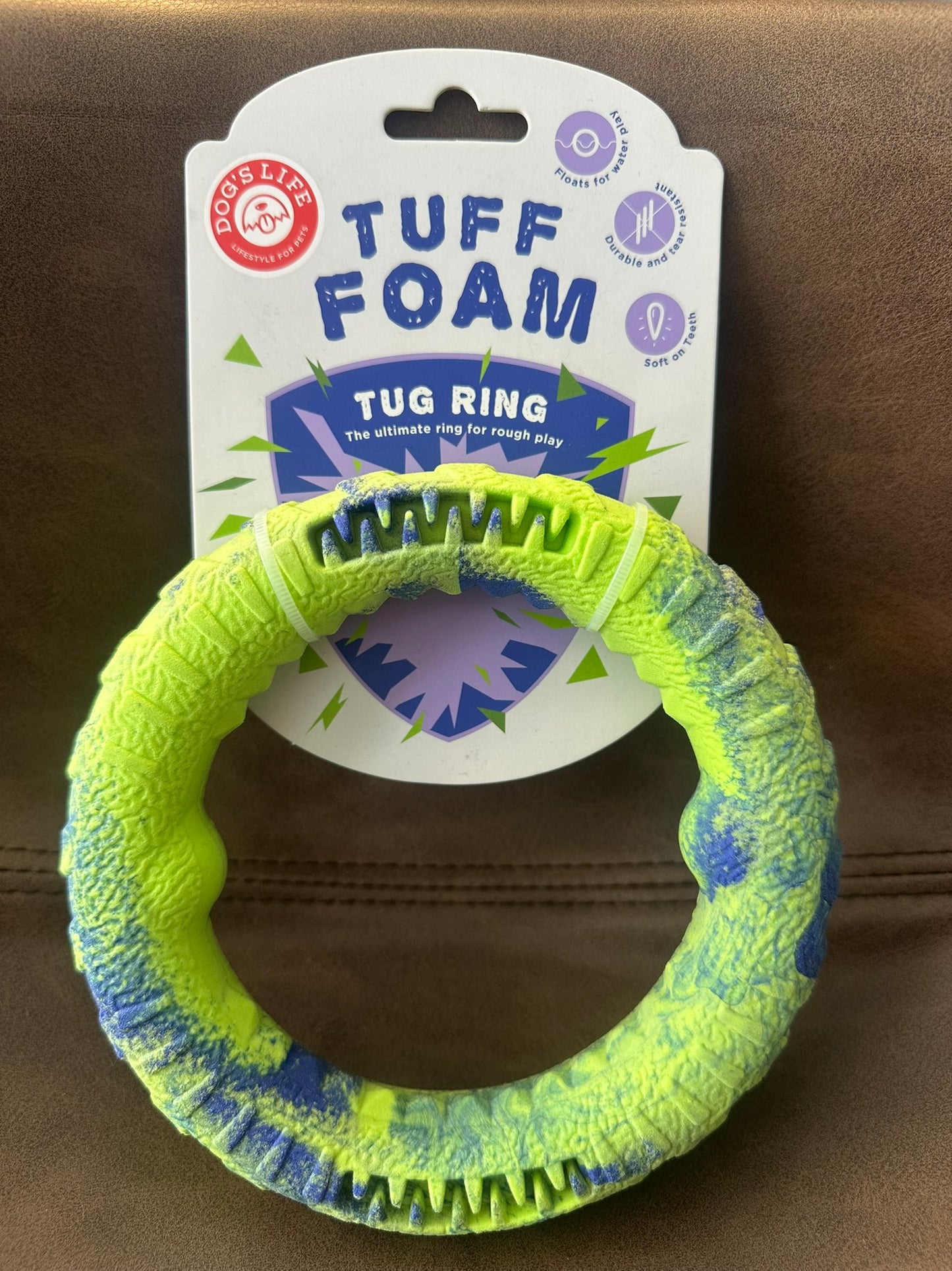 Dog's Life Tuff Foam Tug Ring Dog Toy