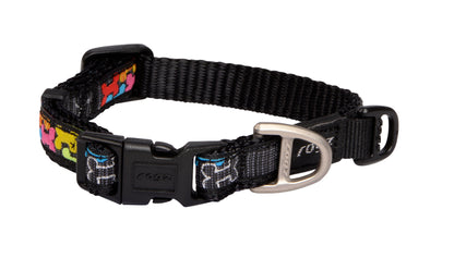 Rogz Fancy Dress XL dog collar in Multi Bone pattern