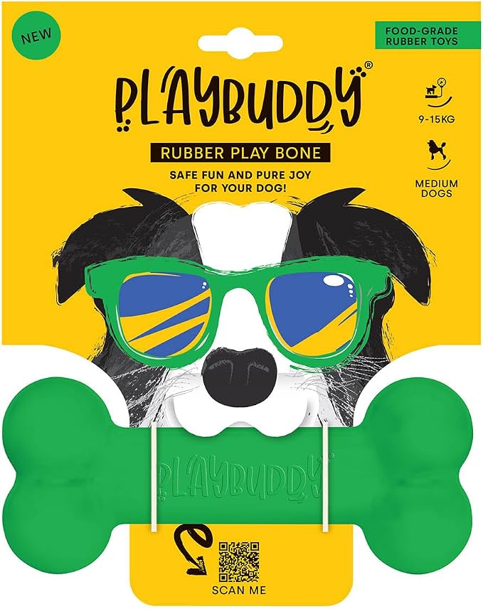 PlayBuddy Bone medium dog toy in green