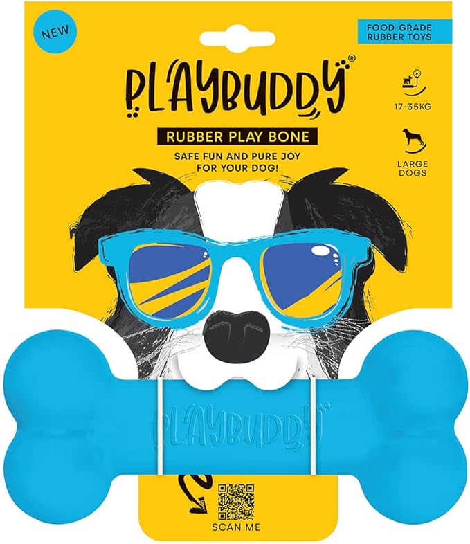 PlayBuddy Bone large dog toy in blue