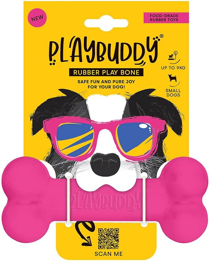 PlayBuddy Bone small dog toy in pink