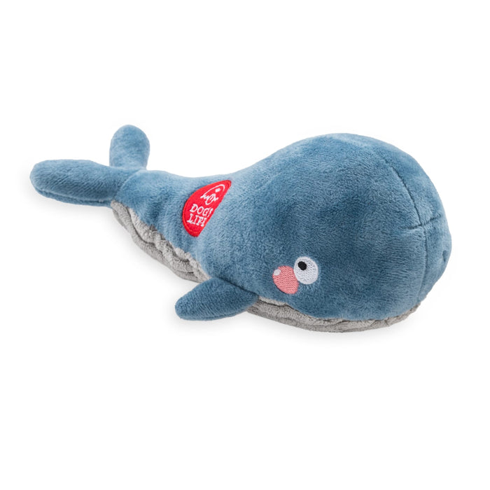 Dog's Life Plush Blue Whale Dog Toy