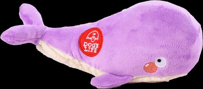 Dog's Life Plush Purple Whale Dog Toy