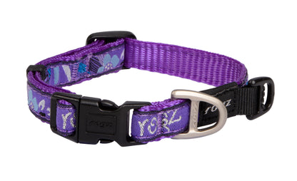 Rogz Fancy Dress XL dog collar in Purple Forest pattern