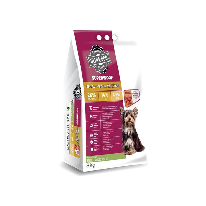 Ultra Dog SuperWoof Beef & Rice Small Breed Dog Food 3kg