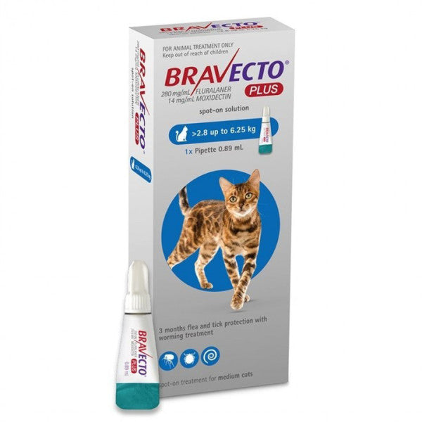 Bravecto Plus Spot on Cats 2,8-6,25kg