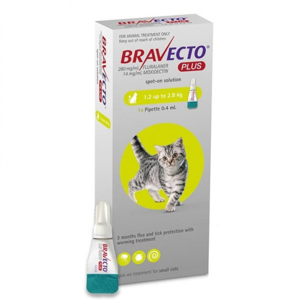 Bravecto Plus Spot on Cats 1.2-2.8kg