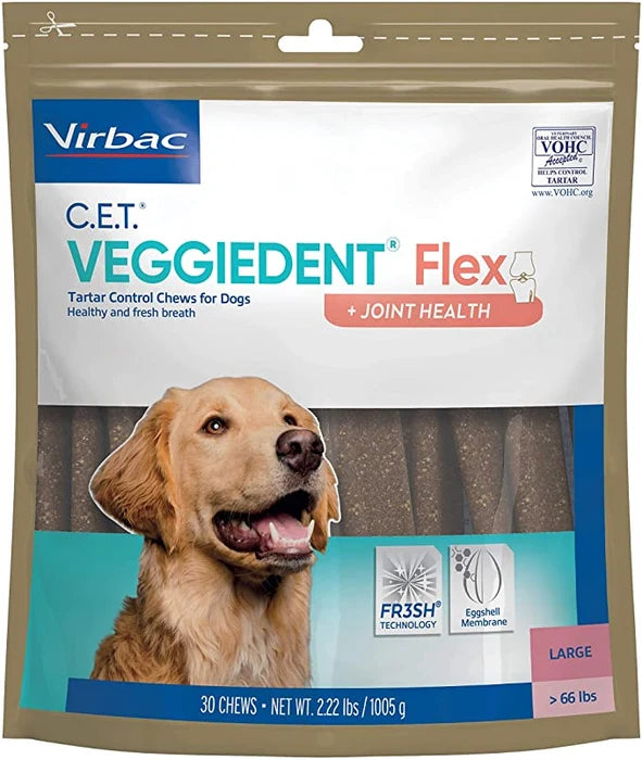 VeggieDent Flex dental chews for large dogs with joint support
