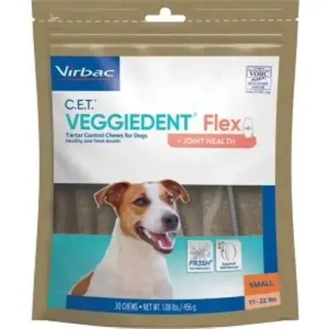 VeggieDent Flex dental chews for small dogs with joint support